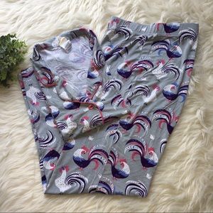 MUNKI MUNKI Sz L Gray Rooster Pajamas
